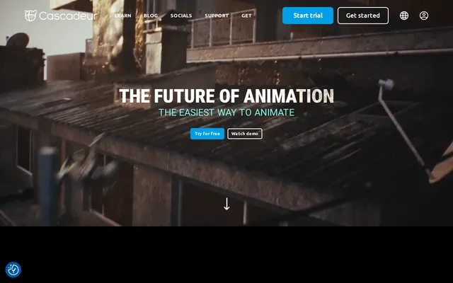 Cascadeur website screenshot