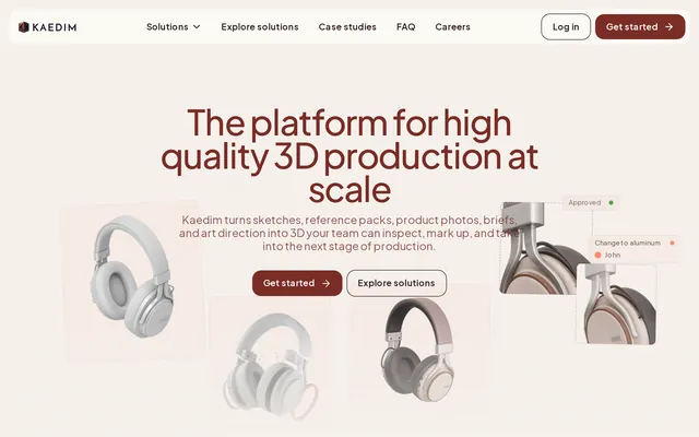 Kaedim website screenshot