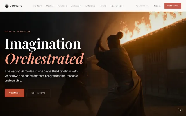Scenario website screenshot